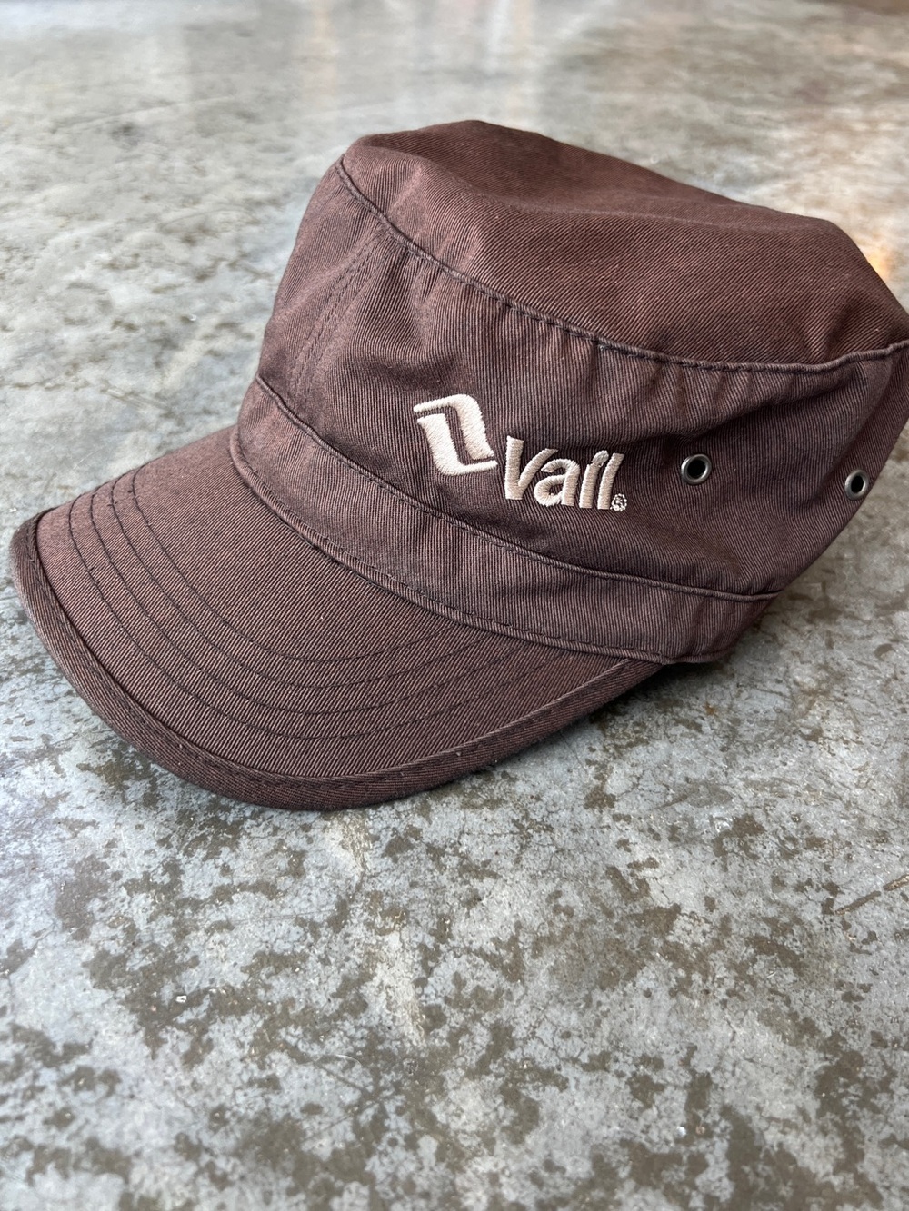 Vail Ski Resort Cadet Hat Military Cap Brown Magic Headwear Adjustable One Size